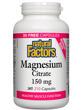 Natural Factors Natural Factors BONUS Magnesium Citrate 150mg 210 caps