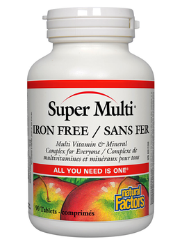 Natural Factors Natural Factors Super Multi Iron Free 90 tabs