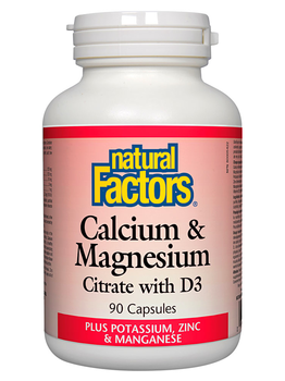 Natural Factors Natural Factors Cal & Mag with Potassium, Zinc & Manganese 90 caps