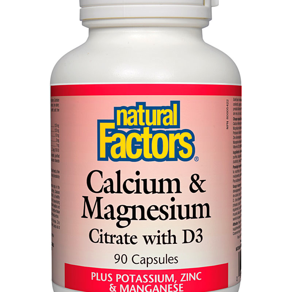Natural Factors Natural Factors Cal & Mag with Potassium, Zinc & Manganese 90 caps