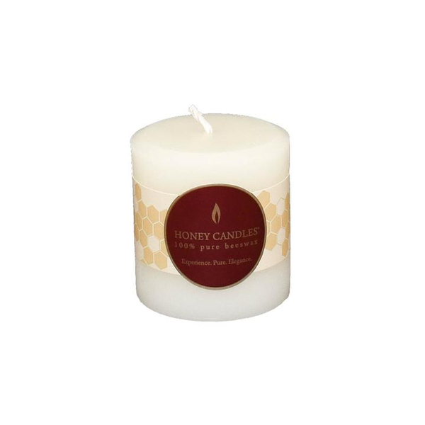 Honey Candles Honey Candles Pure Beeswax 3” Pillar Pearl