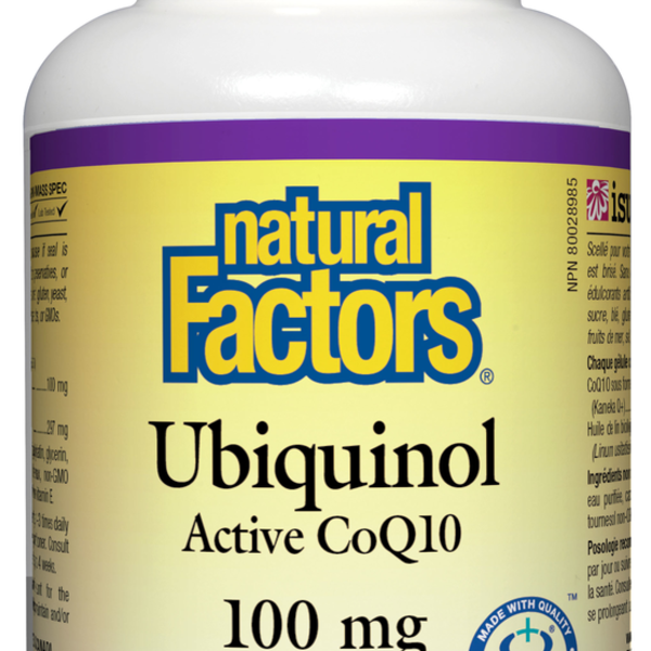 Natural Factors Natural Factors Ubiquinol  Active CoQ10 100mg 60 softgels