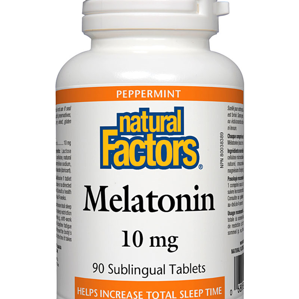 Natural Factors Natural Factors Melatonin 10mg Peppermint 90 subtab