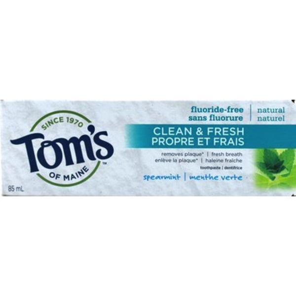 Tom’s of Maine Tom’s Clean Fresh Fluoride-Free Spearmint Toothpaste 85 mL