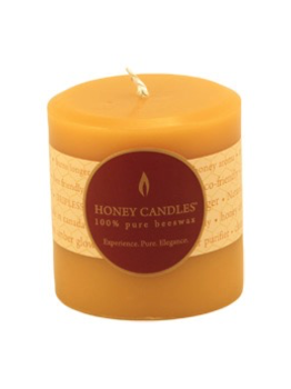 Honey Candles Honey Candles Pure Beeswax 3” Pillar Natural
