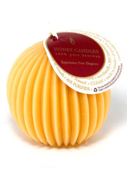 Honey Candles Honey Candles Pure Beeswax Fluted Sphere