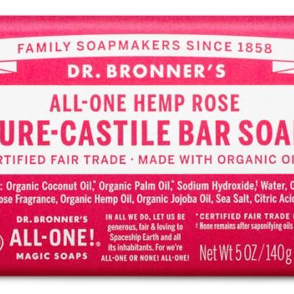 Dr. Bronner’s Dr Bronner’s Rose Castile Bar Soap 140g