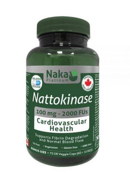 Naka Herbs Naka Nattokinase 100 mg 2000FUs 75 caps BONUS