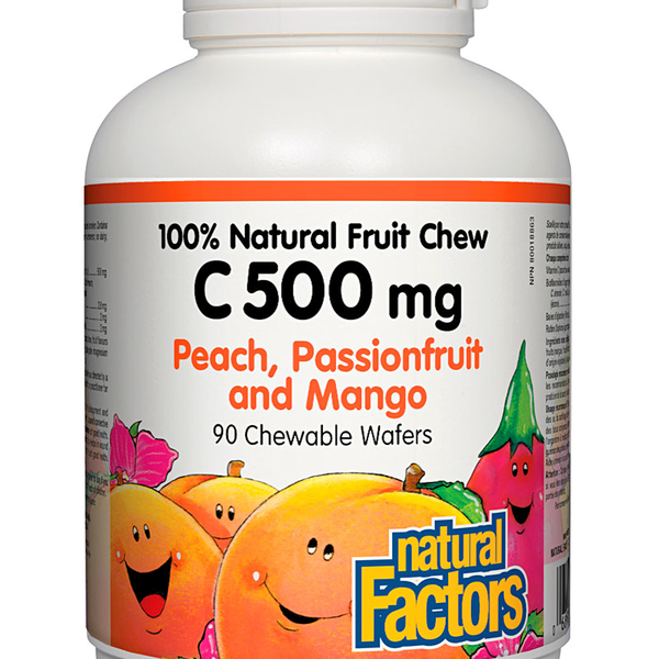 Natural Factors Natural Factors Vitamin C 500mg Peach, Passionfruit & Mango 90 chewable