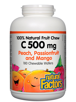 Natural Factors Natural Factors Vitamin C 500mg Peach, Passionfruit & Mango 180 chewable