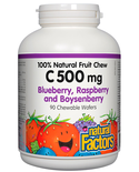 Natural Factors Natural Factors Vitamin C 500mg Blueberry, Raspberry & Boysenberry 90 chewable