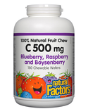 Natural Factors Natural Factors Vitamin C 500mg Blueberry, Raspberry & Boysenberry 180 chewable