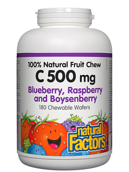 Natural Factors Natural Factors Vitamin C 500mg Blueberry, Raspberry & Boysenberry 180 chewable