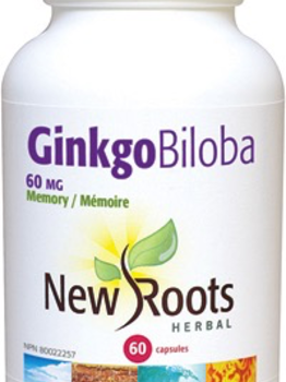 New Roots New Roots Ginkgo Biloba 60 mg 60 caps