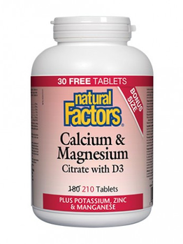Natural Factors Natural Factors Cal/Mag 1:1 BONUS 210 tabs