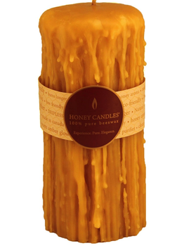 Honey Candles Honey Candles Pure Beeswax Heritage Drip 7” Pillar