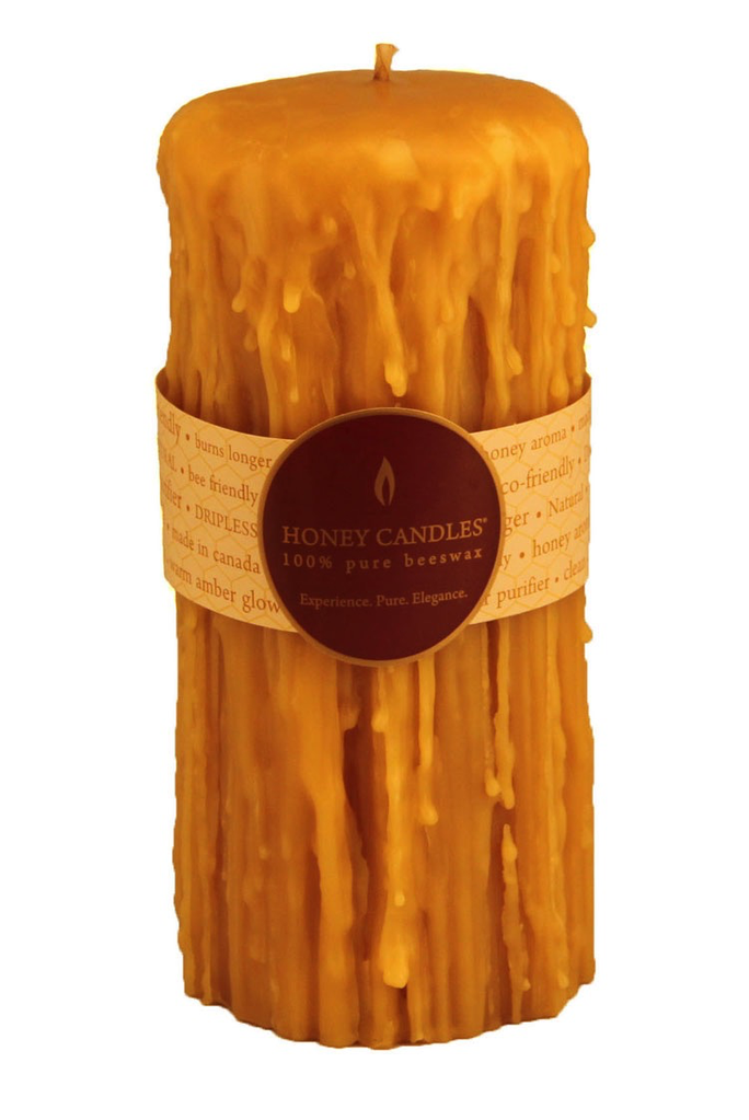 Honey Candles Honey Candles Pure Beeswax Heritage Drip 7”Pillar
