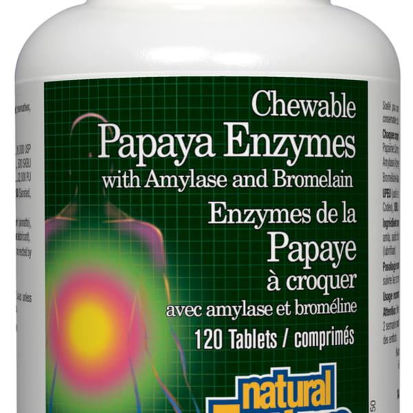 Natural Factors Natural Factors Chewable Papaya Enzymes with Amylase and Bromelain 120 Tablets