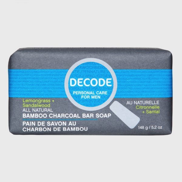 Decode Decode for Men Bamboo Charcoal Bar Soap Lemongrass Sandalwood