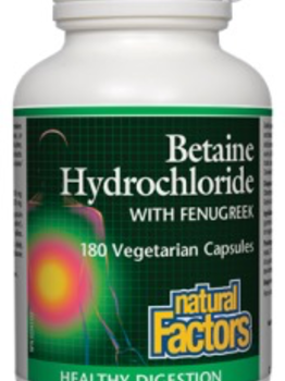 Natural Factors Natural Factors Betaine Hydrochloride with Fenugreek 180 caps