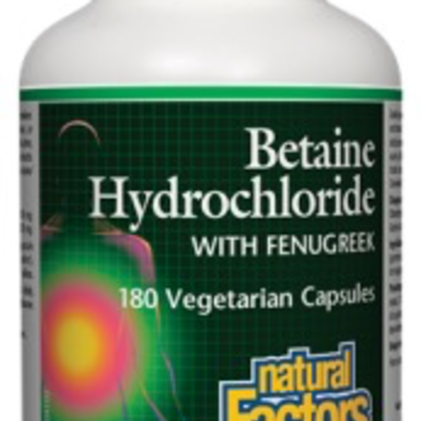 Natural Factors Natural Factors Betaine Hydrochloride with Fenugreek 180 caps