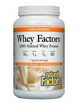 Natural Factors Natural Factors Whey Factors 100% Natural Whey Protein, Unflavoured 1kg