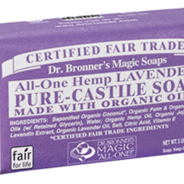 Dr. Bronner’s Dr Bronner’s Lavender Castile Bar Soap 140g