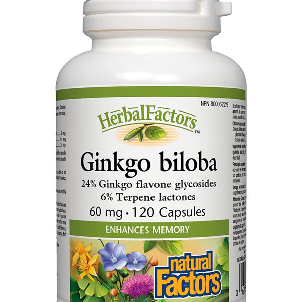 Natural Factors Natural Factors Herbal Factors Ginkgo Biloba 60 mg 120 caps