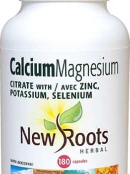 New Roots New Roots Calcium Magnesium Citrate 180 caps