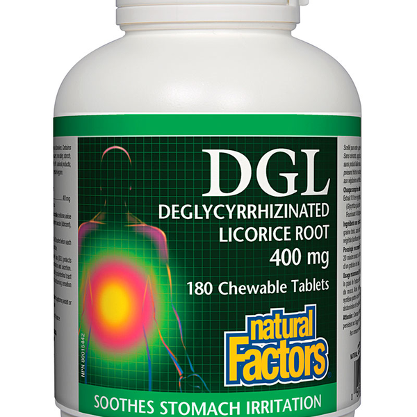 Natural Factors Natural Factors DGL Deglycyrrhizinated Licorice Root 400mg 180 chew