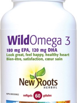 New Roots New Roots Wild Omega 3 180mg EPA 120mg DHA 60 softgels