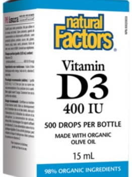 Natural Factors Natural Factors Vitamin D3 Drops for Kids 400 IU 15 ml
