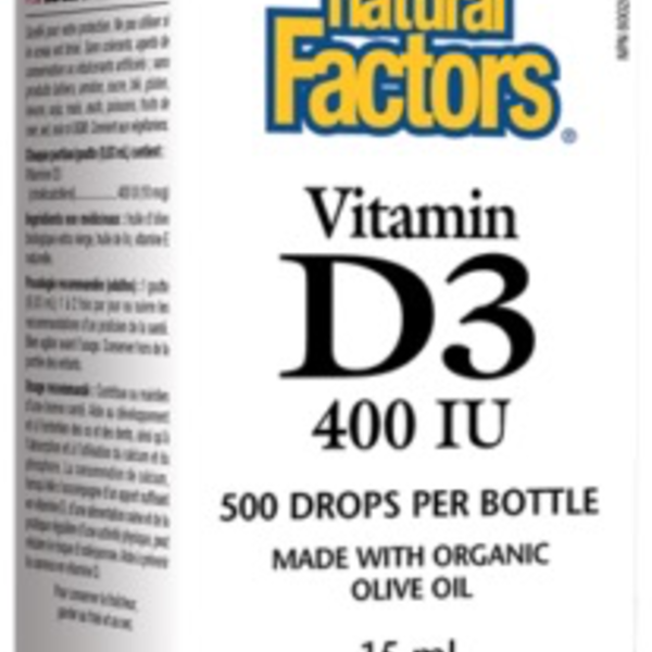 Natural Factors Natural Factors Vitamin D3 Drops for Kids 400 IU 15 ml