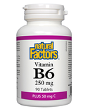 Natural Factors Natural Factors Vitamin B6 250mg with Vitamin C 50mg 90 tabs