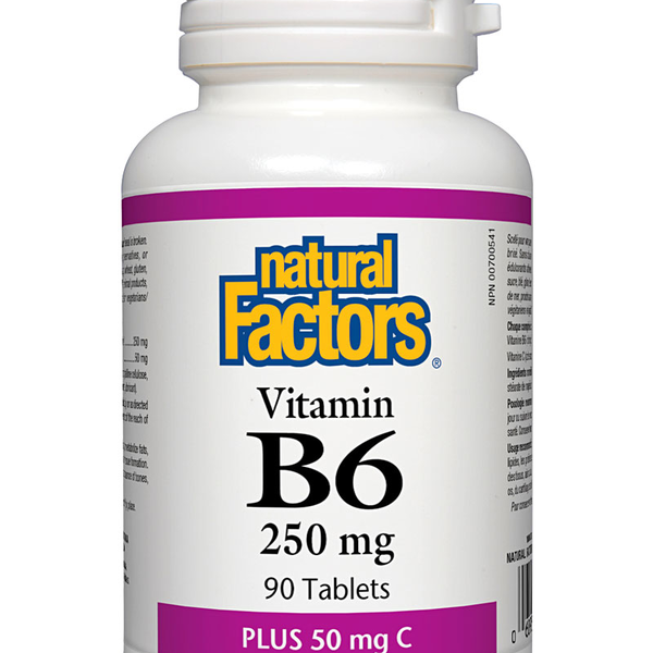 Natural Factors Natural Factors Vitamin B6 250mg with Vitamin C 50mg 90 tabs
