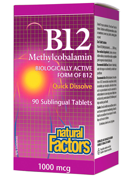 Natural Factors Natural Factors Vitamin B12 Methyl 1000 mcg 90 tabs