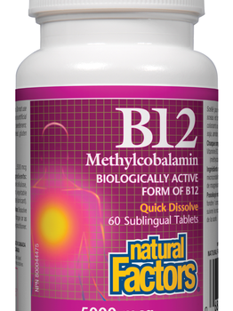 Natural Factors Natural Factors Vitamin B12 Methylcobalamin 5000mcg 60 tabs