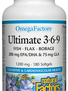 Natural Factors Natural Factors OmegaFactors Ultimate 3-6-9 180 softgels