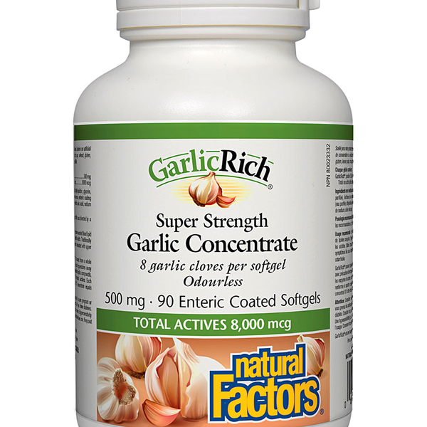 Natural Factors Natural Factors GarlicRich Super Strength Garlic Concentrate 500 mg 90 softgels