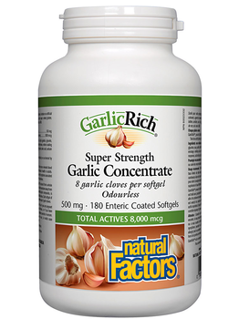 Natural Factors Natural Factors Super Strength Garlic Concentrate 500 mg 180 softgels