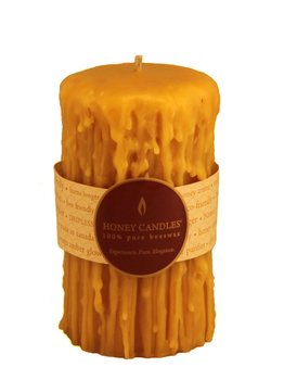 Honey Candles Honey Candles Pure Beeswax Heritage Drip 5” Pillar