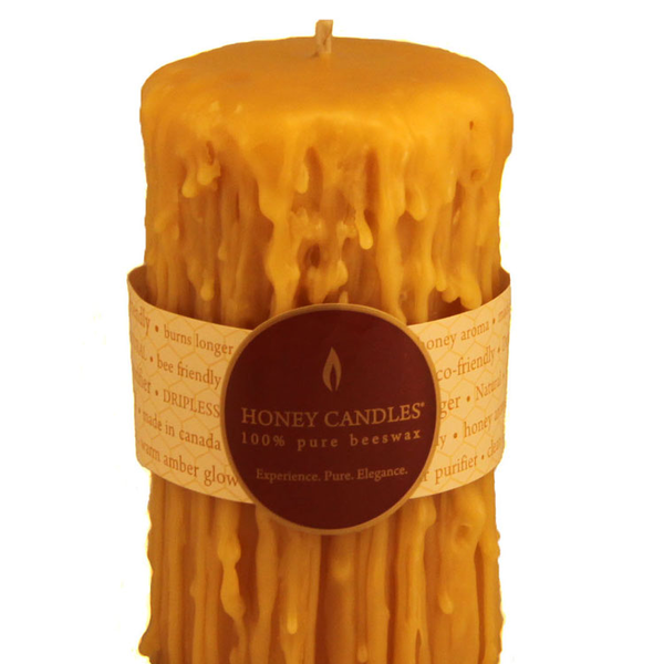 Honey Candles Honey Candles Pure Beeswax Heritage Drip 5” Pillar