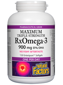 Natural Factors Natural Factors Maximum Triple Strength RxOmega-3 900mg 150 Enteripure softgels