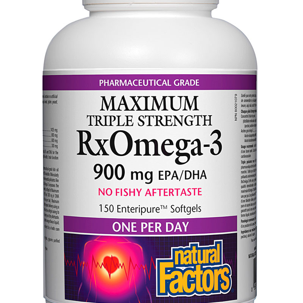 Natural Factors Natural Factors Maximum Triple Strength RxOmega-3 900mg 150 Enteripure softgels