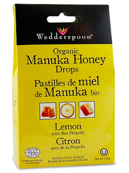 Wedderspoon Wedderspoon Organic Manuka Honey Drops Lemon 120g