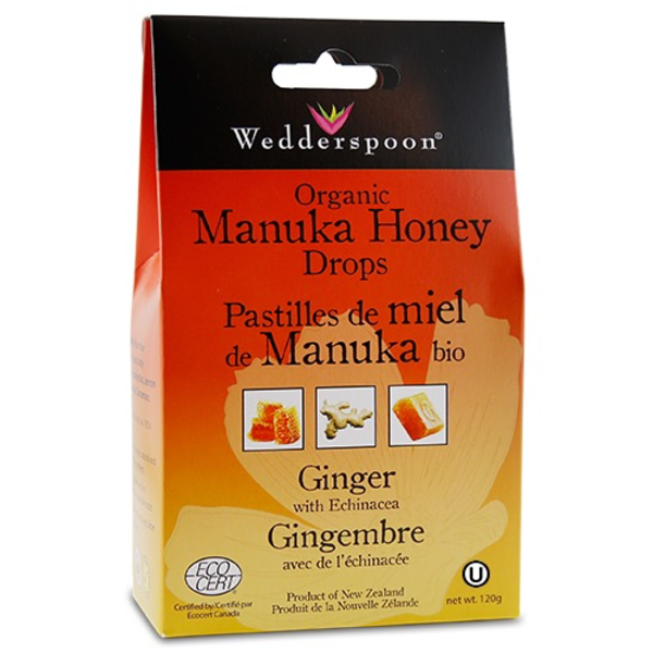 Wedderspoon Wedderspoon Organic Manuka Honey Drops Ginger 120g