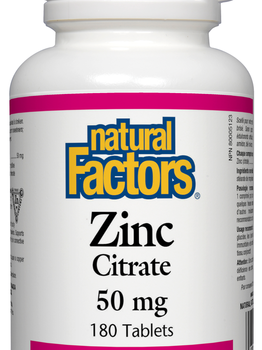 Natural Factors Natural Factors Zinc Citrate 50mg 180 tabs