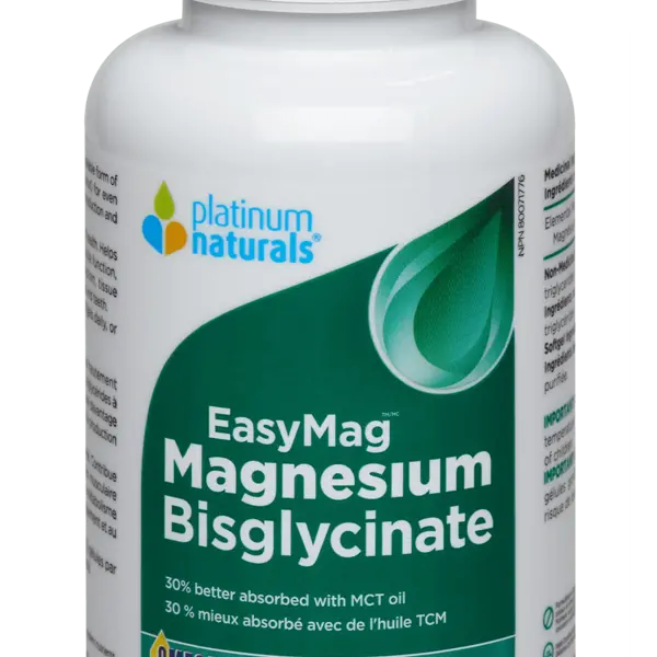 Platinum Naturals Platinum Naturals EasyMag Magnesium Bisglycinate 60 softgels
