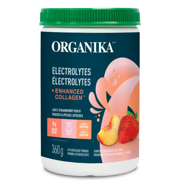 Organika Organika Effervescent Electrolytes + Enhanced Collagen Juicy Strawberry Peach 360g