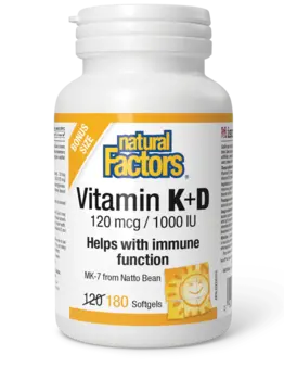 Natural Factors Natural Factors Vitamin K & D 180 Bonus softgels